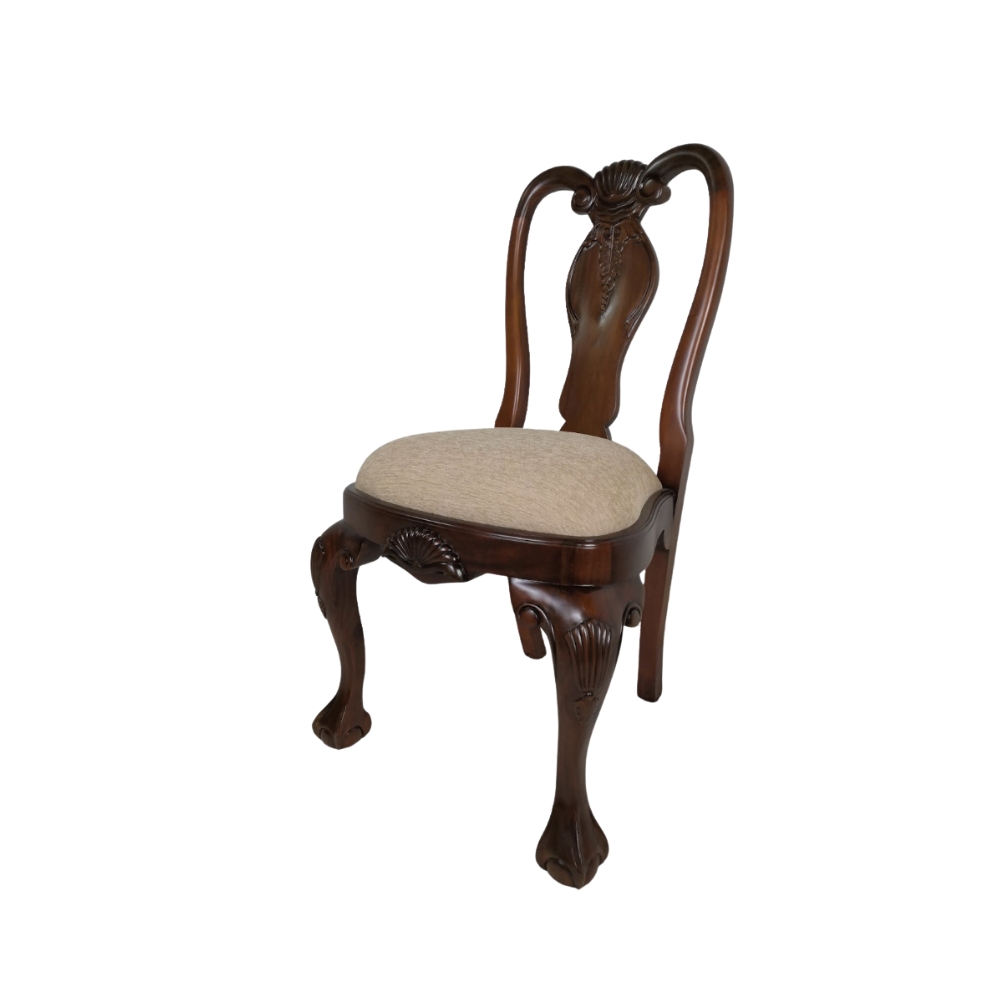 CH-14 Queen Ann Style Solid Mahogany Wood Dining Chair