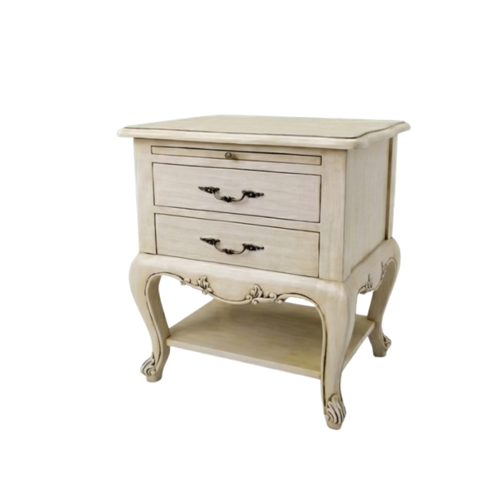 BS-04 French Reproduction Bedside Table with Shelf