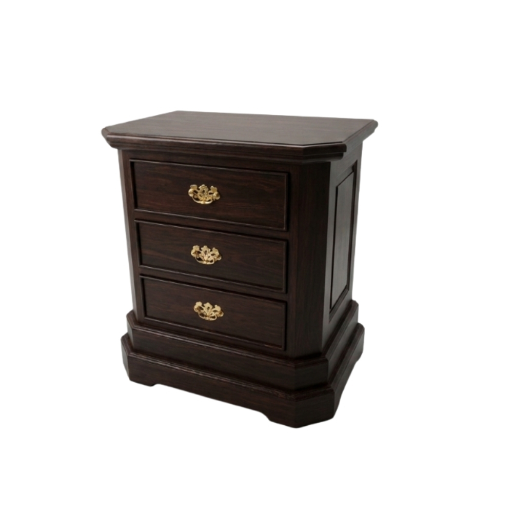 BS-02 Mahogany Wood Chunky Bedside Table