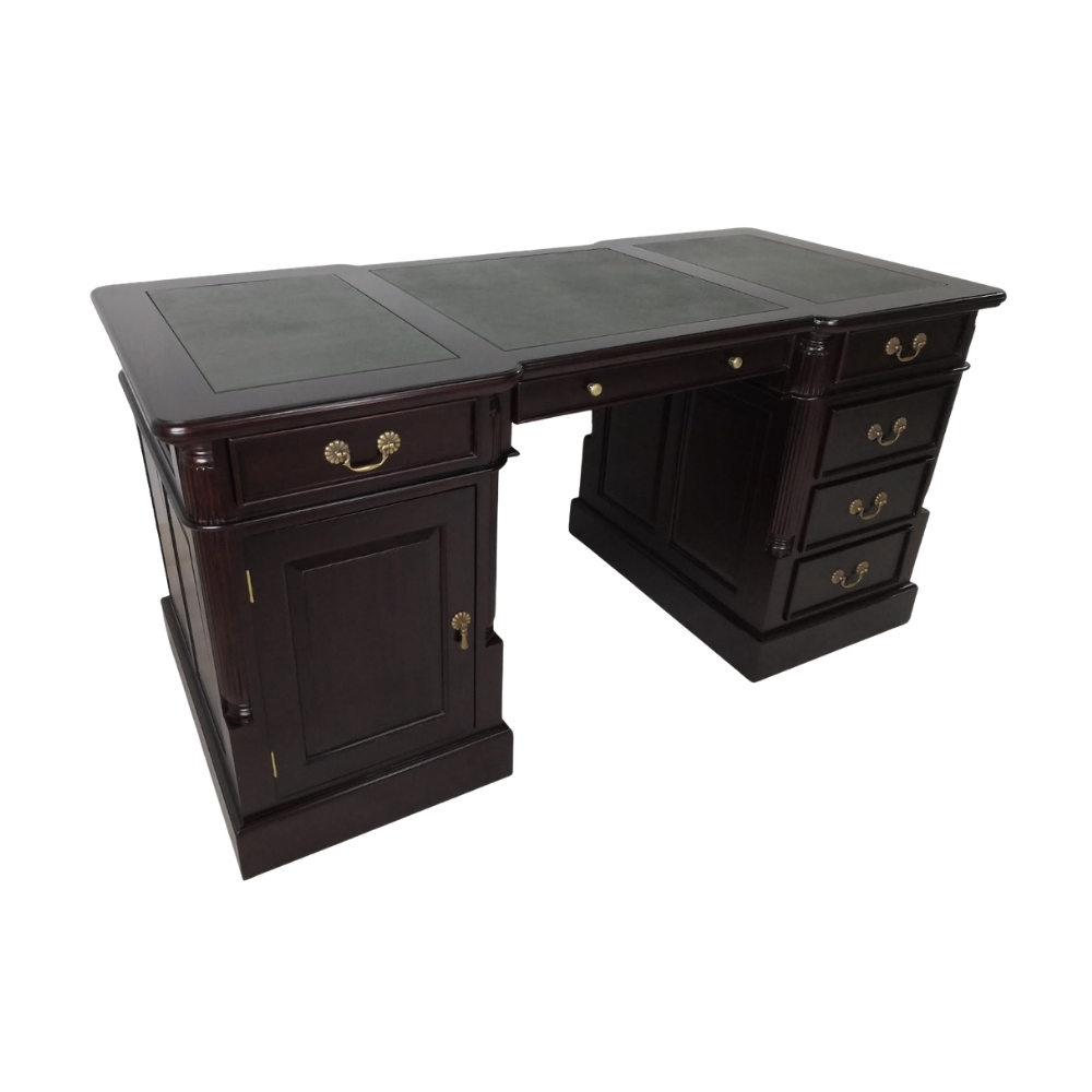 DT-06 Home English Antique Reproduction Office Desk 5 Drawers