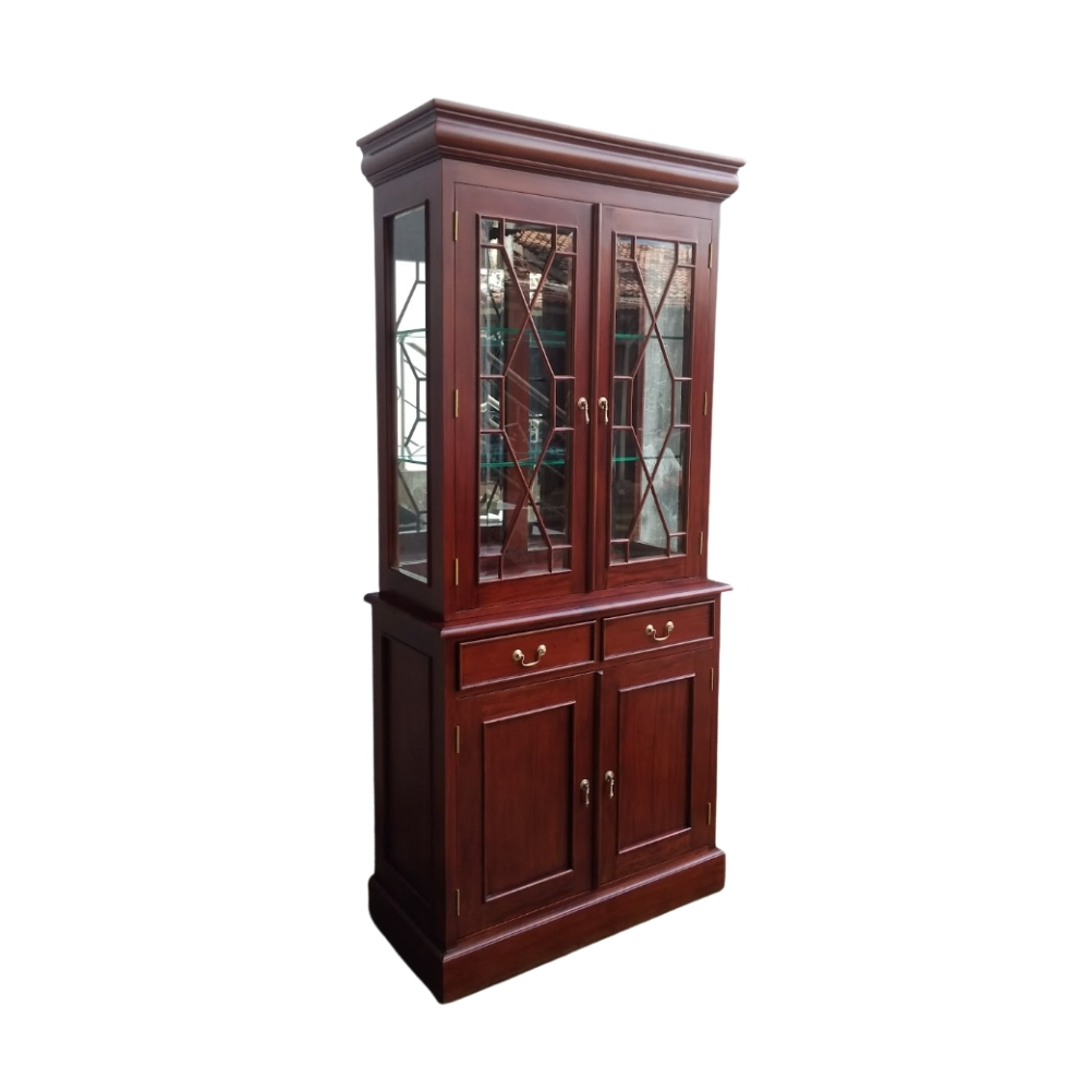 CB-09 Mahogany Wood Victorian 2 Door Cabinet