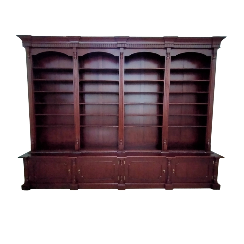 BC-13 Colonial Bookshelf with Cupboard 4 Bay